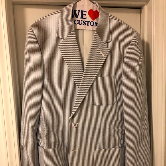 Seersucker Blazer Size Medium - Picture 1 of 5